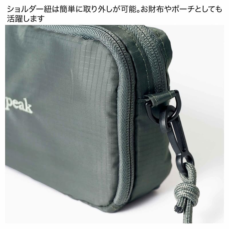 お財布とポーチが合体した2層構造のショルダーバッグ。スノーピークらしいシックでおしゃれなアウトドアデザインが大人カジュアルに○
