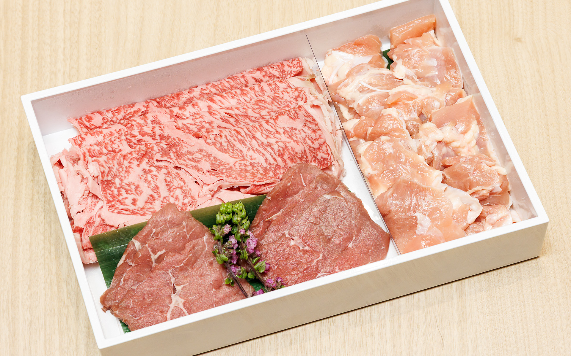 国産牛ロース、国産牛もも、静岡県産美味鳥