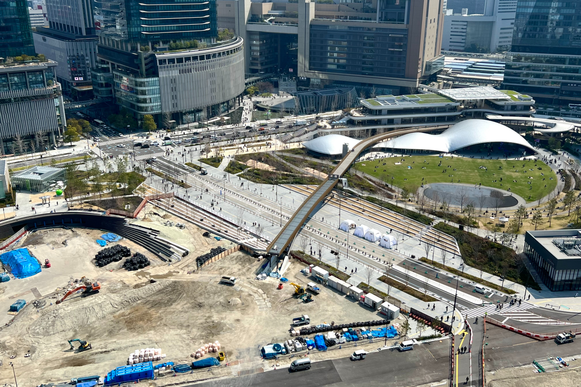 グラングリーン大阪の「うめきたの森」が早期開園へ（写真は2025年3月の整備中のようす）