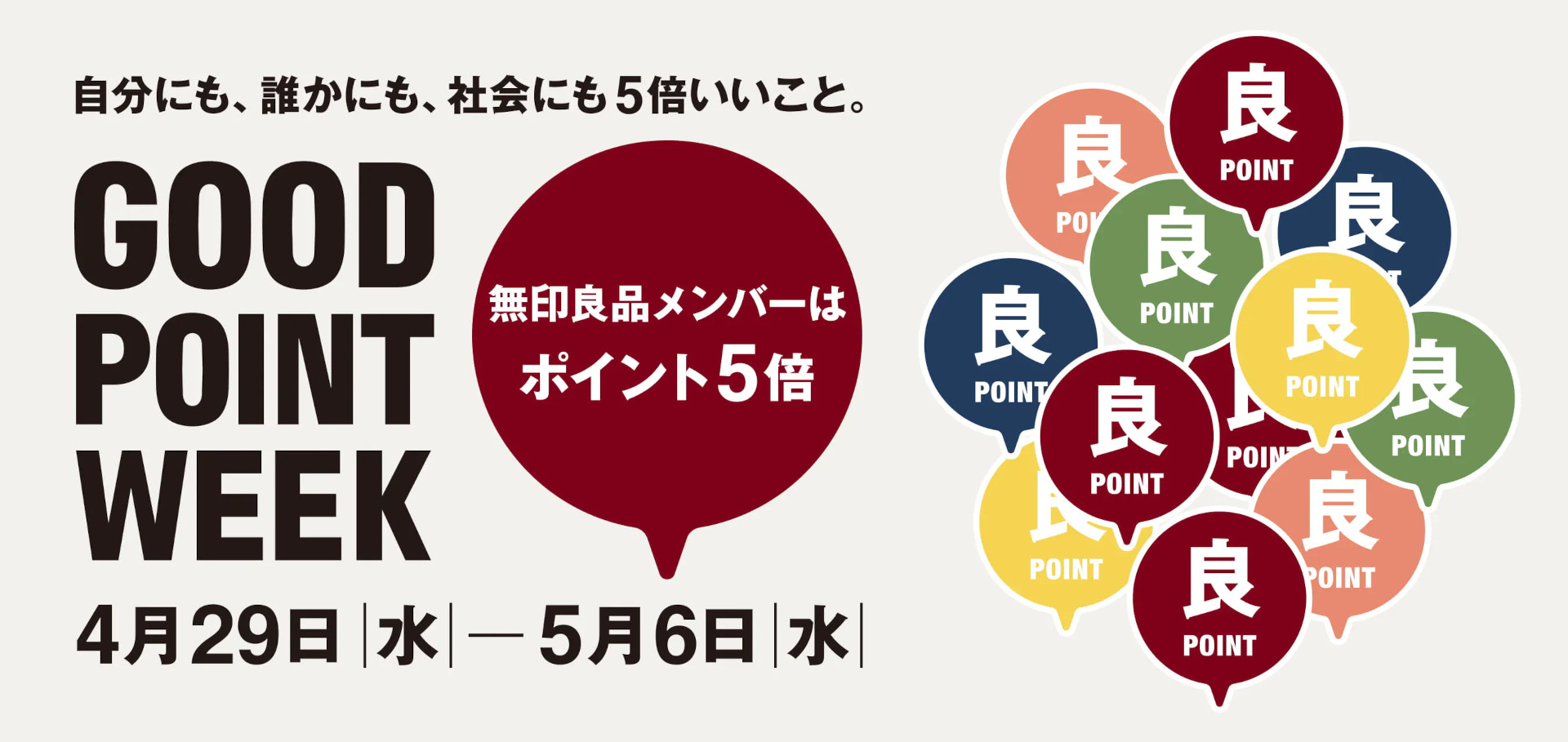 会員ポイントの還元率が通常の5倍になる「GOOD POINT WEEK」