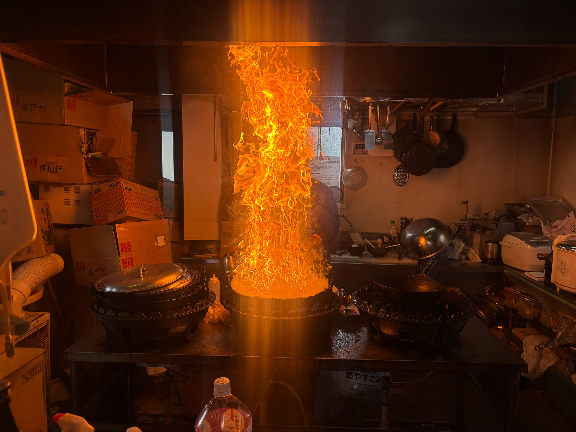 炎をあげて一気にパリッと