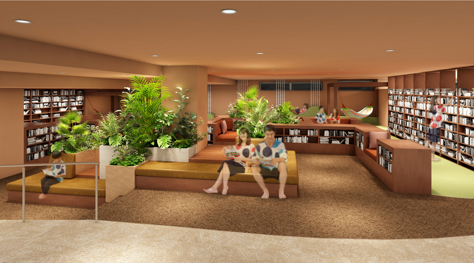 約1万冊のマンガ・雑誌が読み放題コーナー