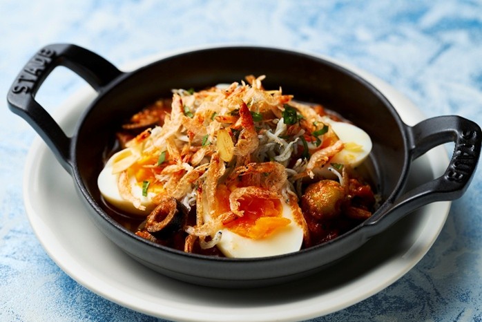 「朝霧高原卵の冷製テガミーノ 駿河湾シラスと桜海老」（1500円）