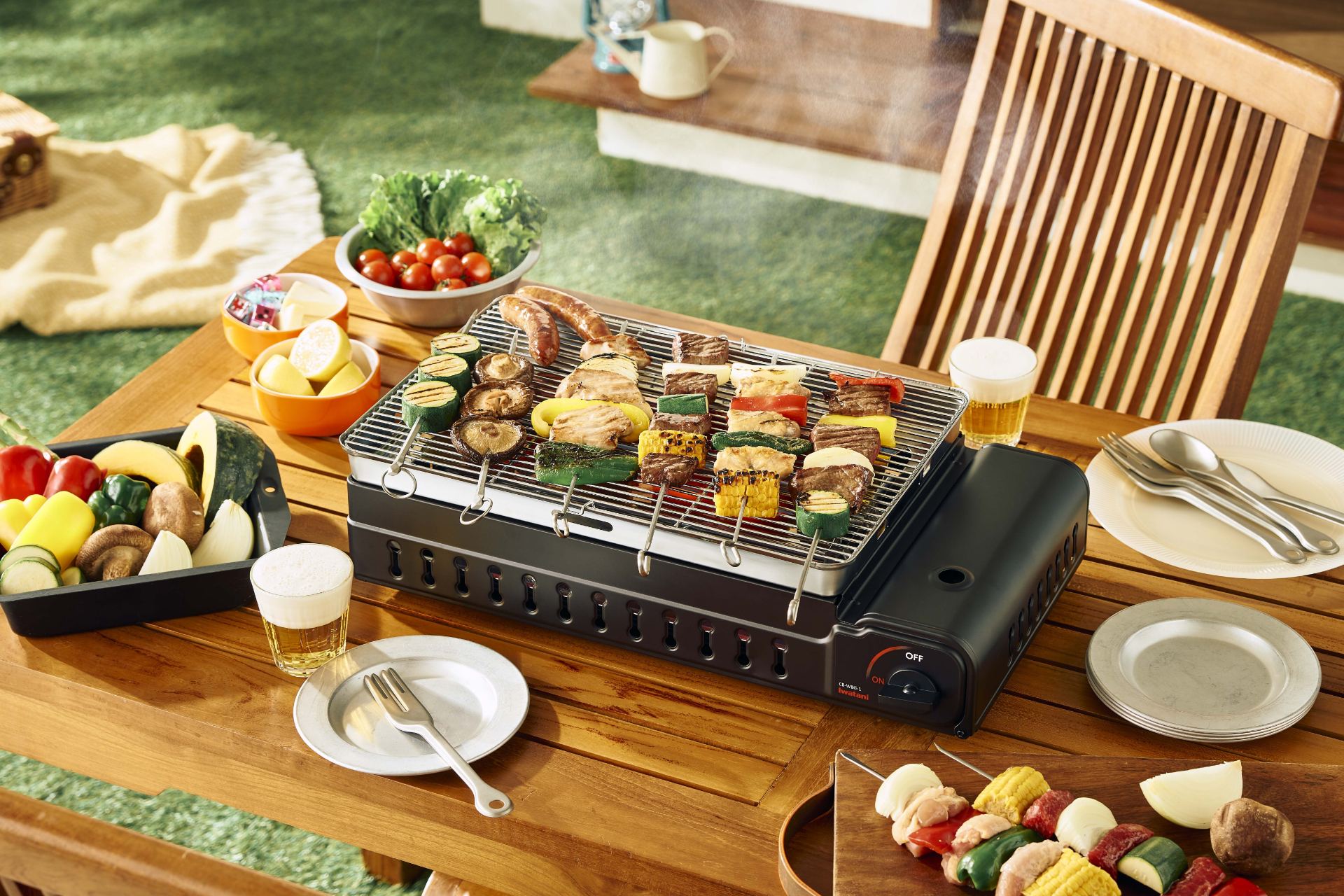 ワイド設計の卓上BBQこんろ「イワタニカセットガス“ワイドBBQグリル”」