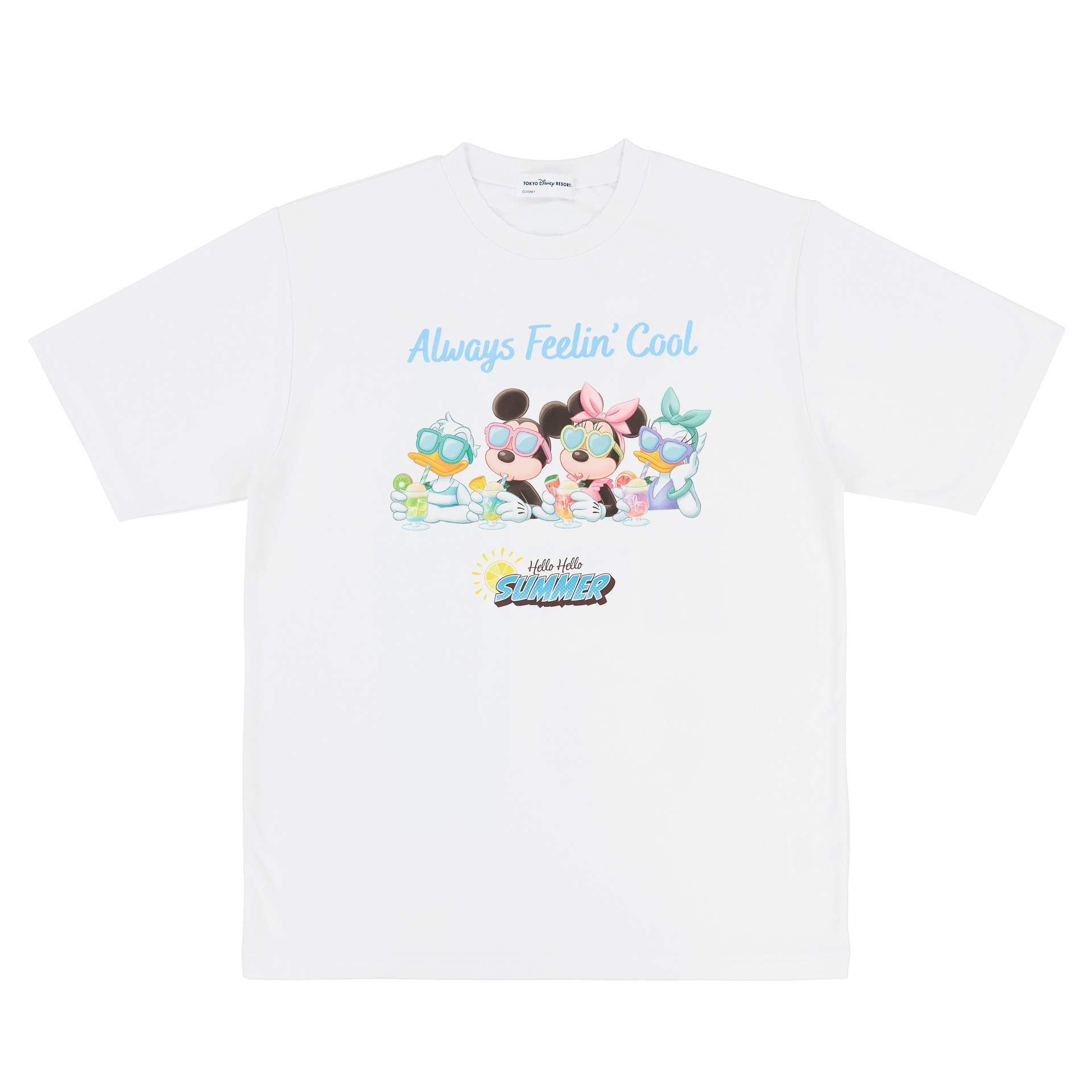 Tシャツ（90cm 2800円、100～120cm 2900円、140cm 3200円、S～LL 3500円）※ミッキーマウス＆ディズニーフレンズ柄