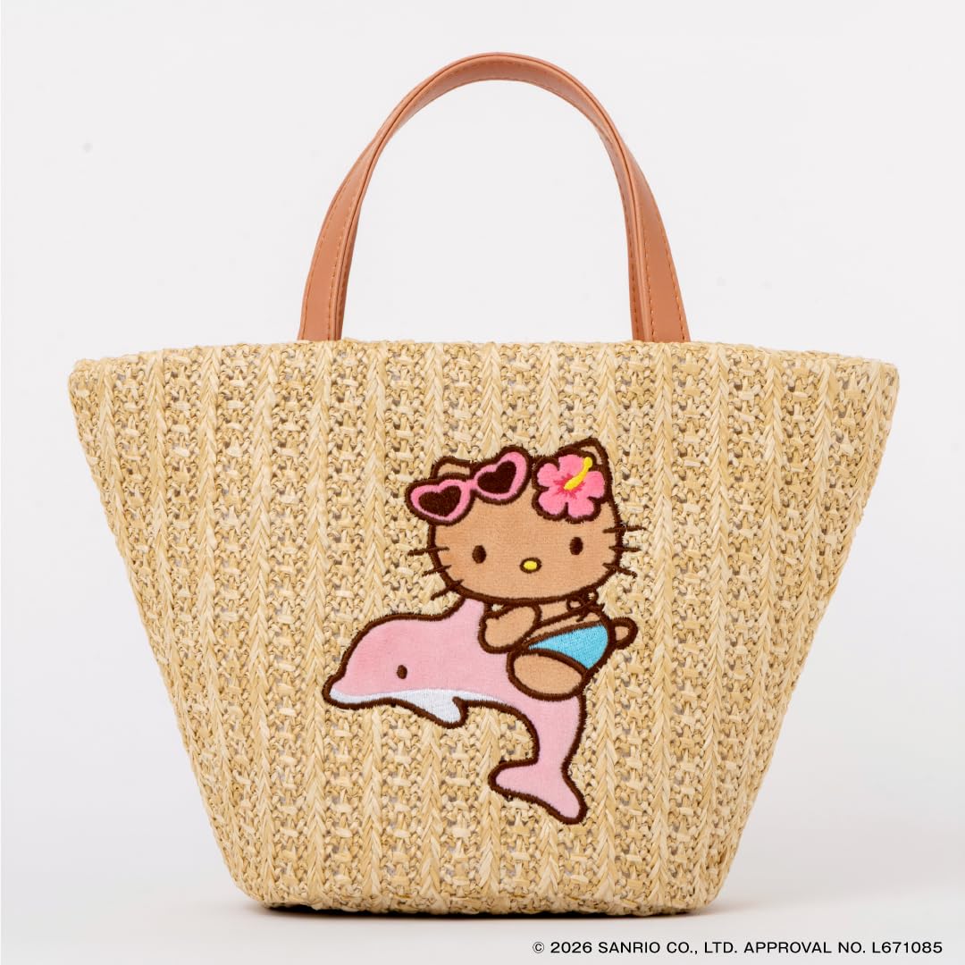 宝島社から、日焼けキティが夏らしくキュートな2種類のかごバッグが登場