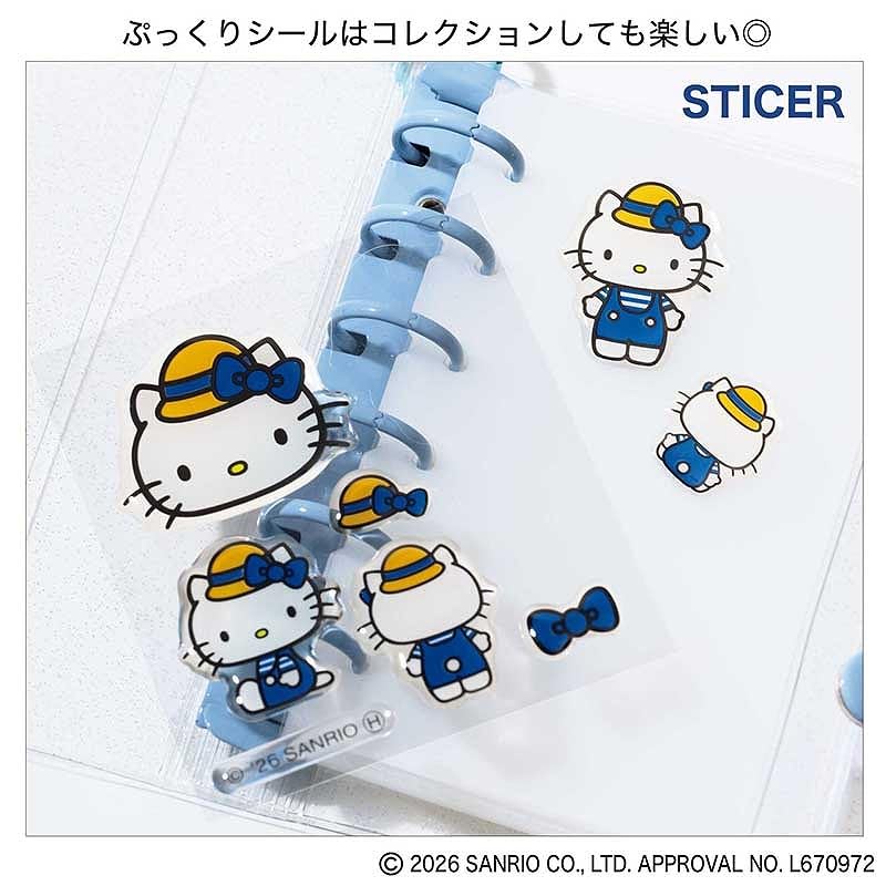 透明＆立体感のあるぷっくりシール。夏コーデのオリジナルキティちゃんはコレクションに追加したい1枚