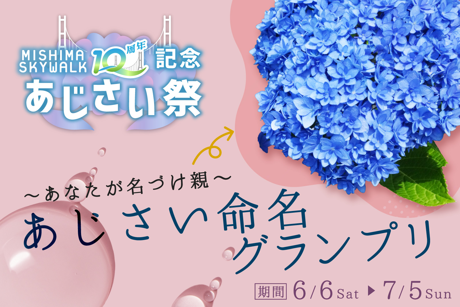 三島スカイウォーク開業10周年を記念し、新たに追加したオリジナル品種の名前を一般公募で決定