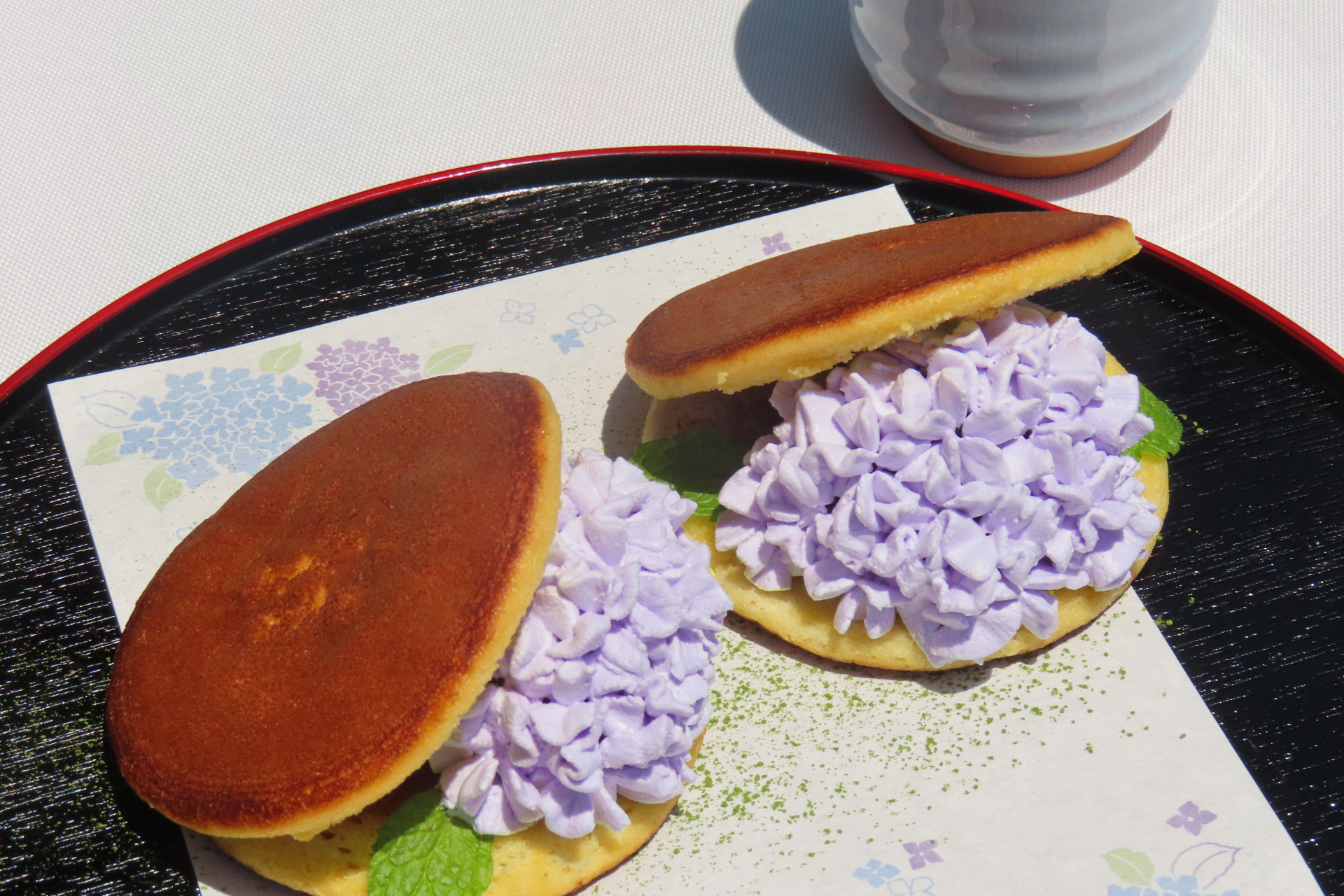 「紫陽花どらやきと静岡緑茶」1200円
