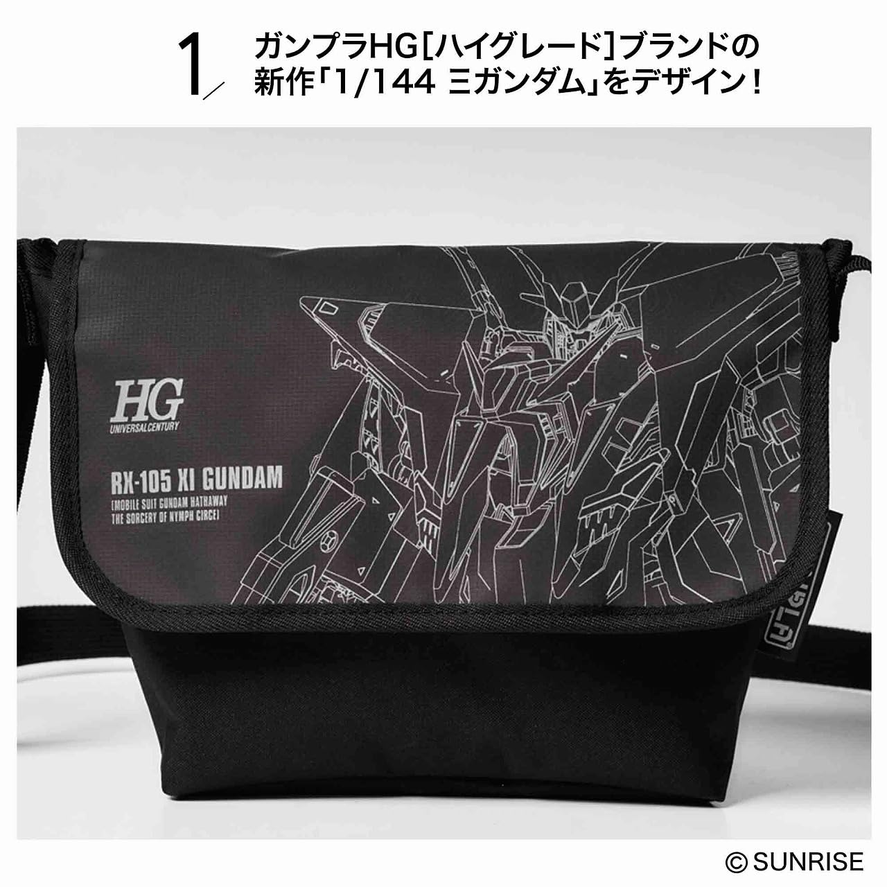 ガンプラHGの新作「HG 1/144 Ξガンダム」をフラップ全面にデザイン。ライトが当たると反射して光る