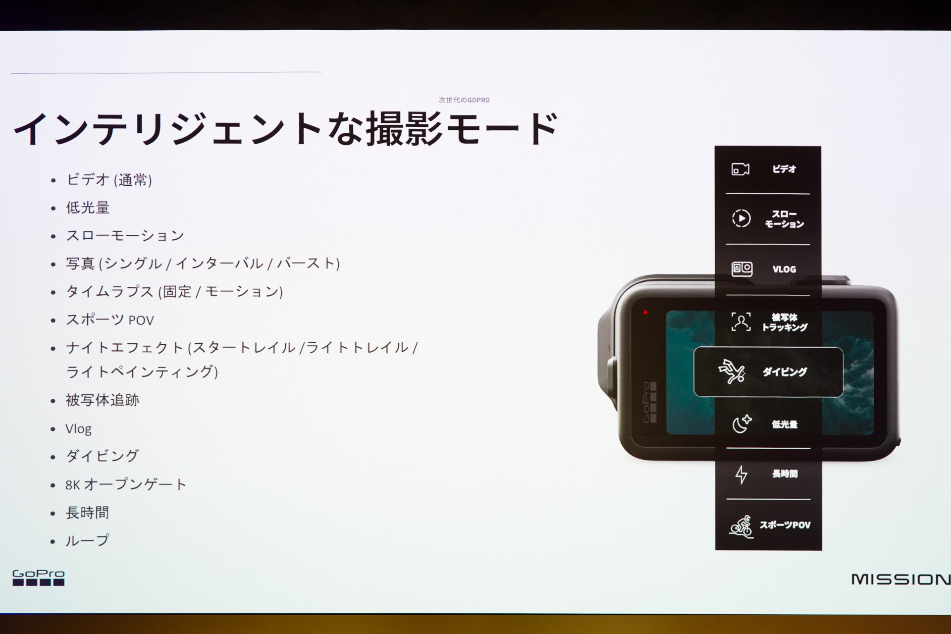 多数の撮影モードに対応する