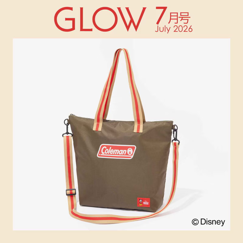 宝島社「GLOW」7月号は、コールマン×ディズニーの2WAY撥水トートが付録