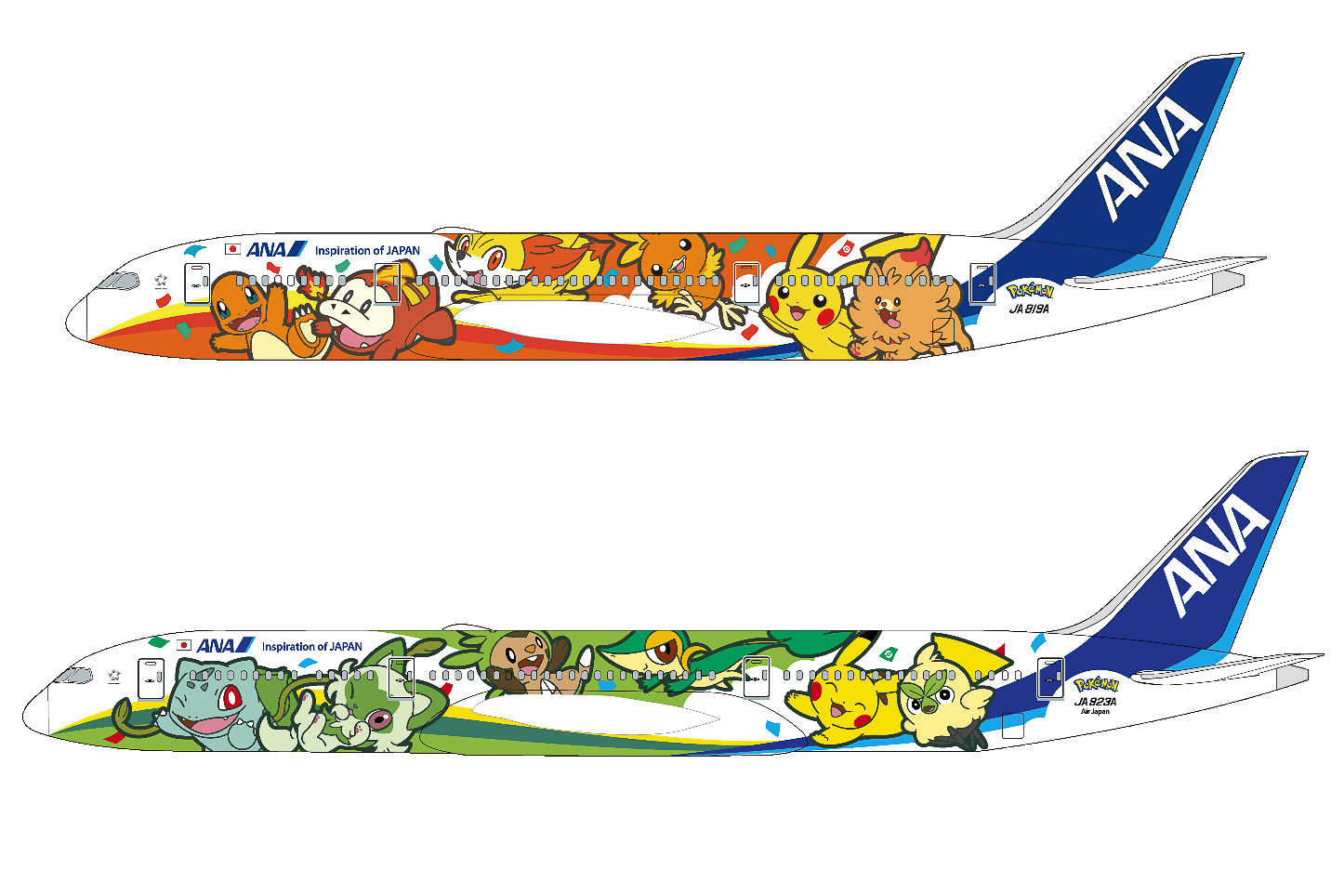 ANA×ポケモンの「ポケモンジェット 赤・緑」が就航