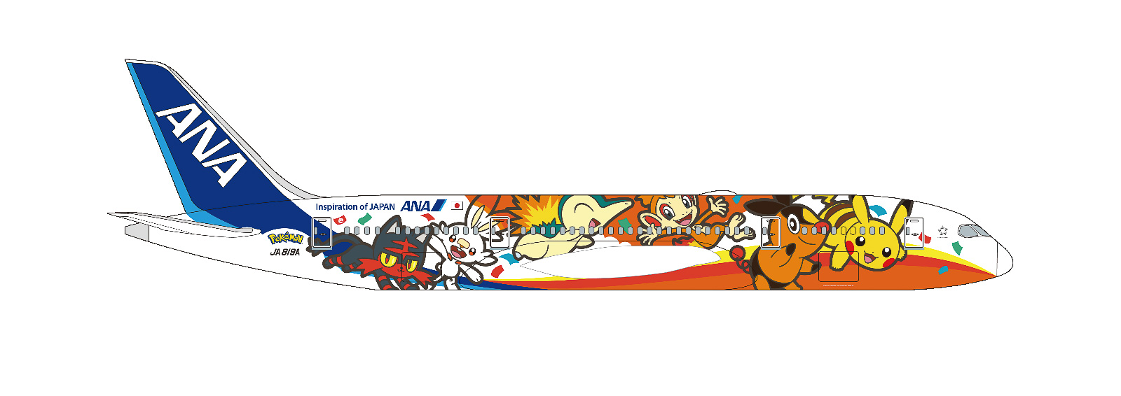 ポケモンジェット 赤（国内線ボーイング 787-8型機）