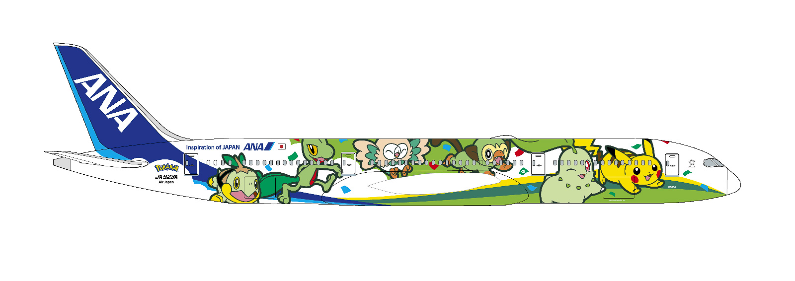 ポケモンジェット 緑（国際線ボーイング 787-9型機）