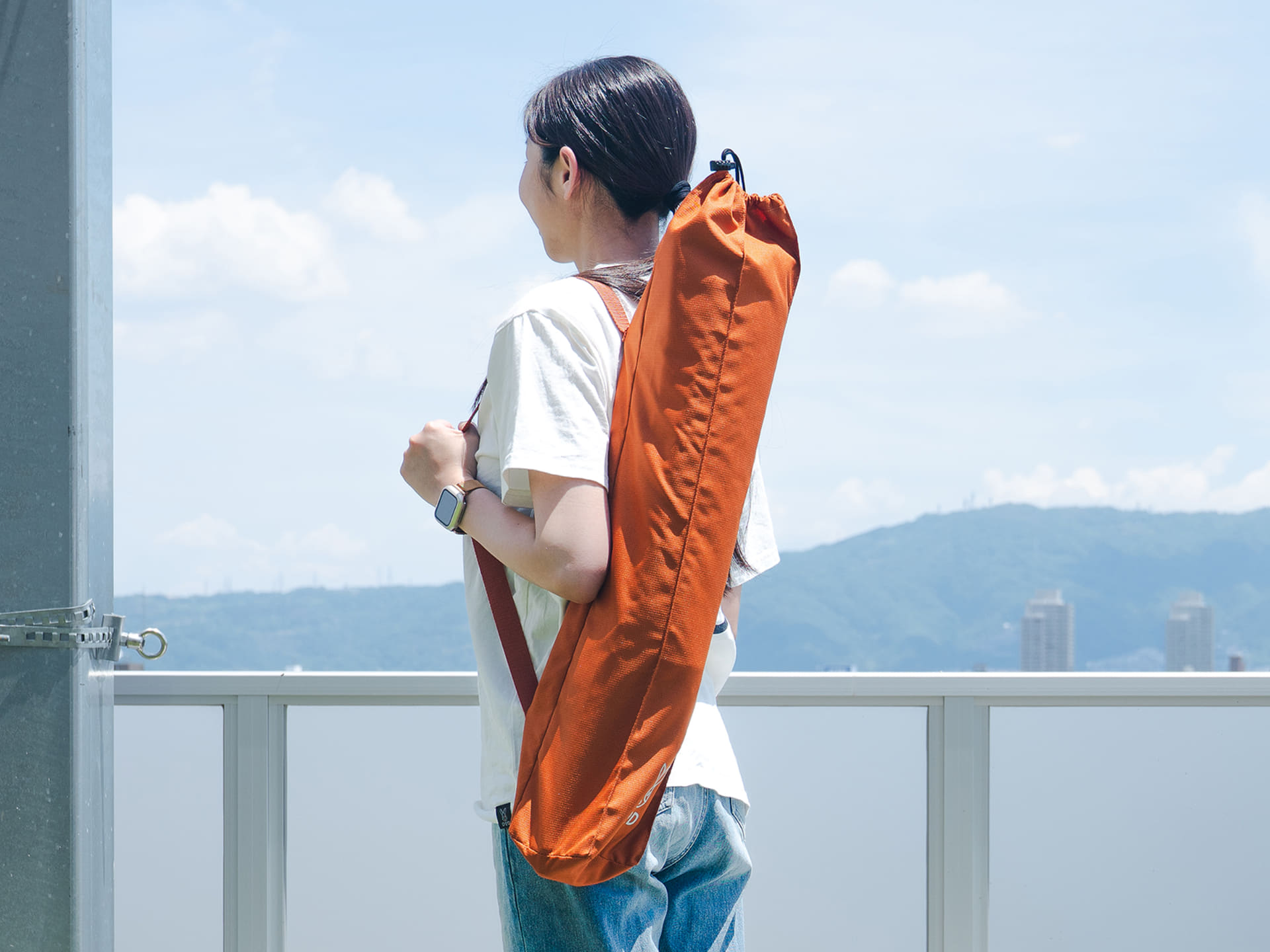 専用キャリーバッグが付属。収納時サイズは70×12×12cm（幅×奥行×高さ）