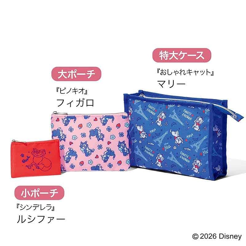 左から「シンデレラ」のルシファー、「ピノキオ」のフィガロ、「おしゃれキャット」のマリーと、ディズニーの猫キャラ大集合