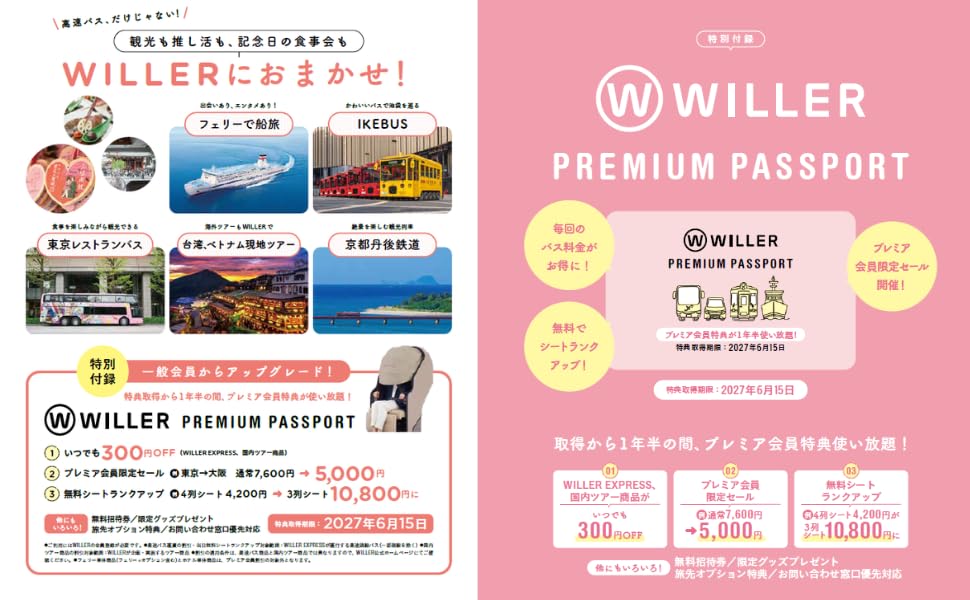 プレミア会員特典はほかにも、無料招待券、限定グッズプレゼント、旅先オプション特典、問い合わせ窓口優先対応などいろいろ