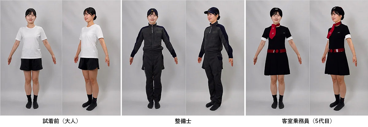 試着前と仮想試着中のイメージ