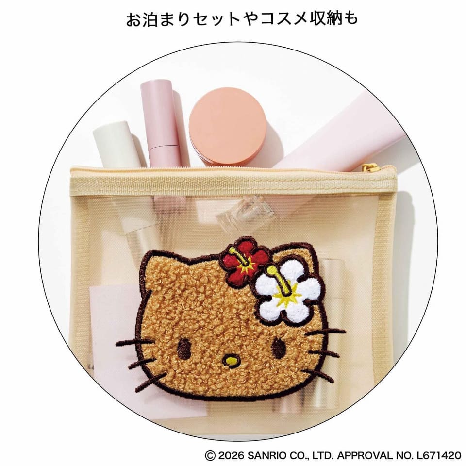 日焼けキティのミニトート/メッシュポーチ/ステッカーが付録！ sweet 8