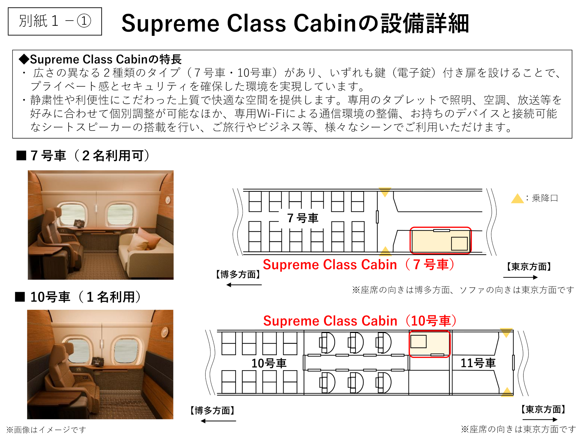 Supreme Class Cabinの設備詳細