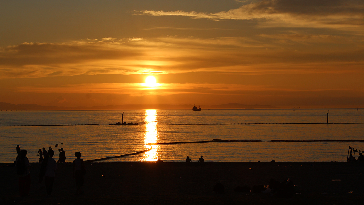 二色の浜から見える夕陽