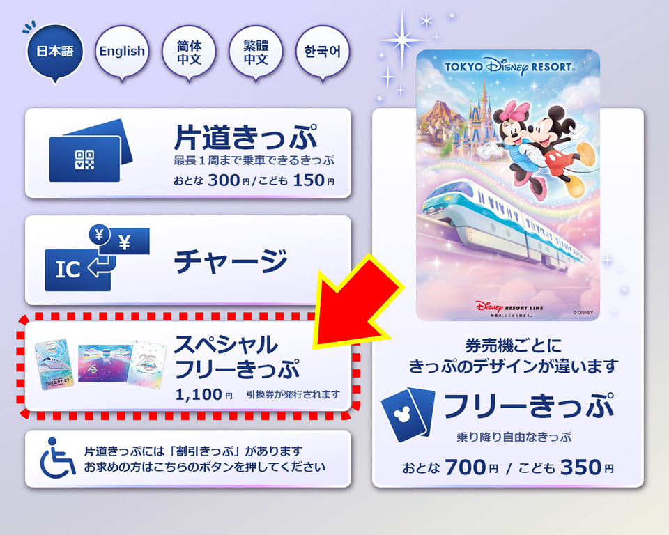 ディズニーリゾートラインが25周年！ 台紙付きフリーきっぷ販売、当日