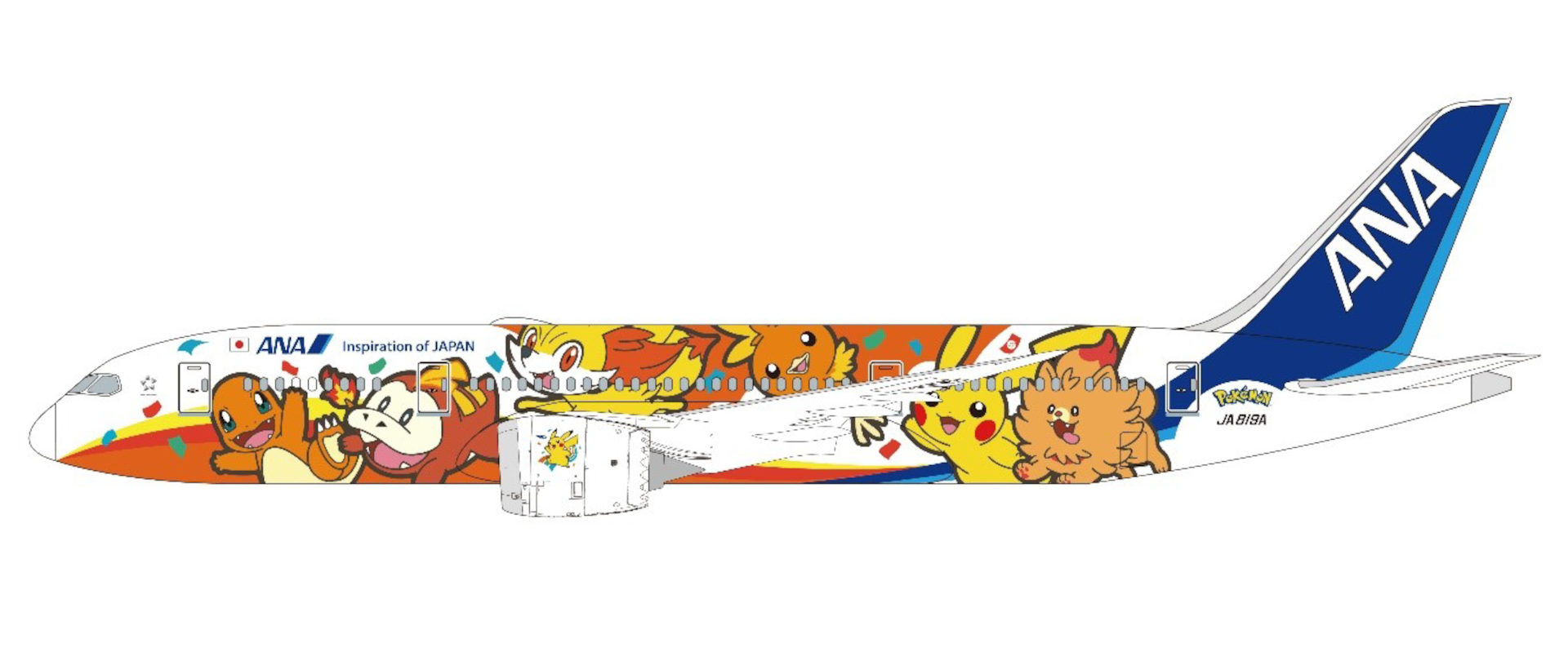 ANA国内線の特別塗装機「ポケモンジェット 赤」が7月29日に就航決定