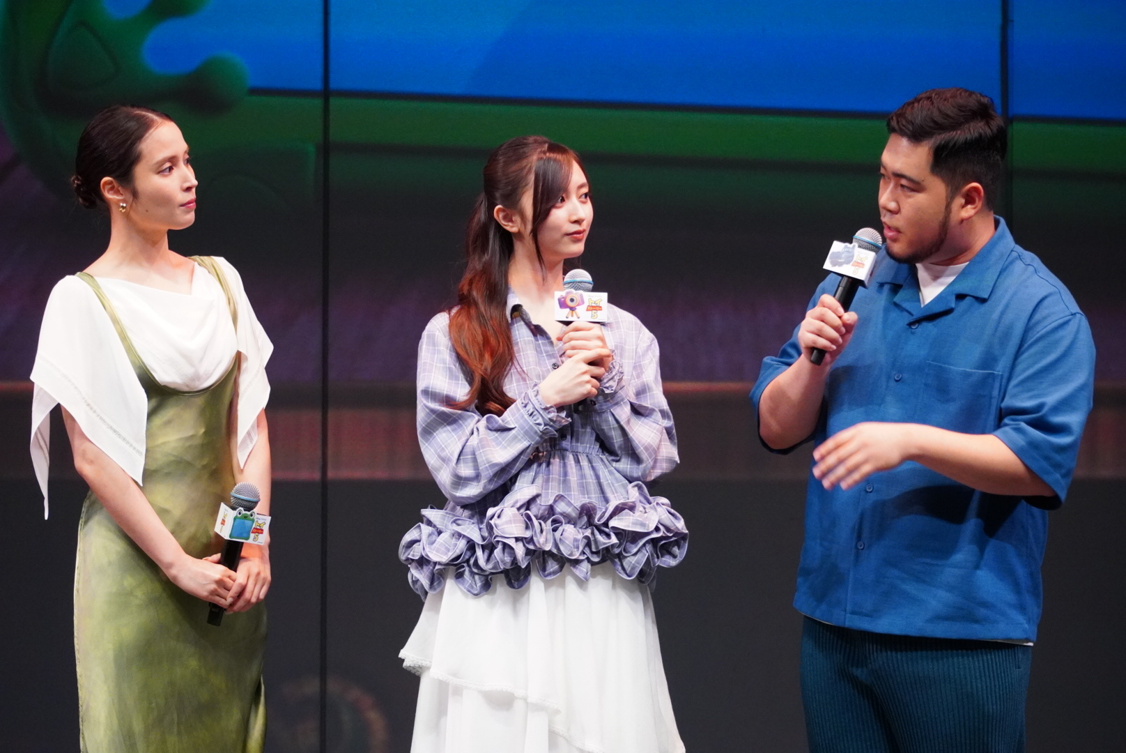 リリーパッド役の広瀬アリスさん、スナッピー役 井上和さん（乃木坂46）、アトラス役 松井ケムリさん（令和ロマン）