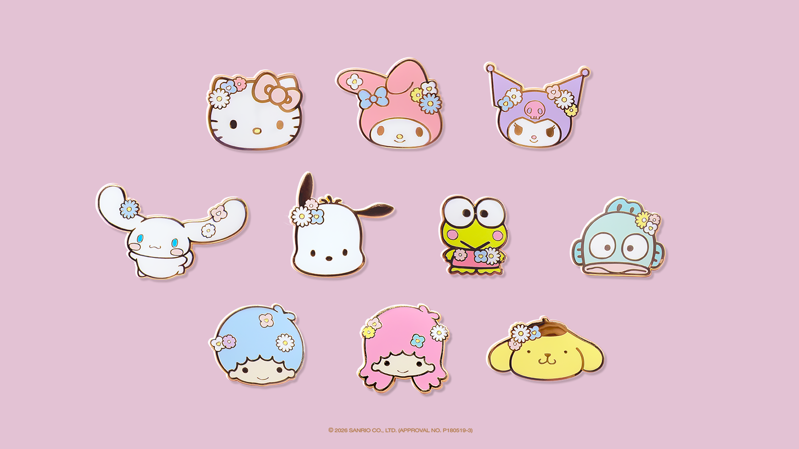 Hotel Floria Badge (10 designs, 990 yen each)