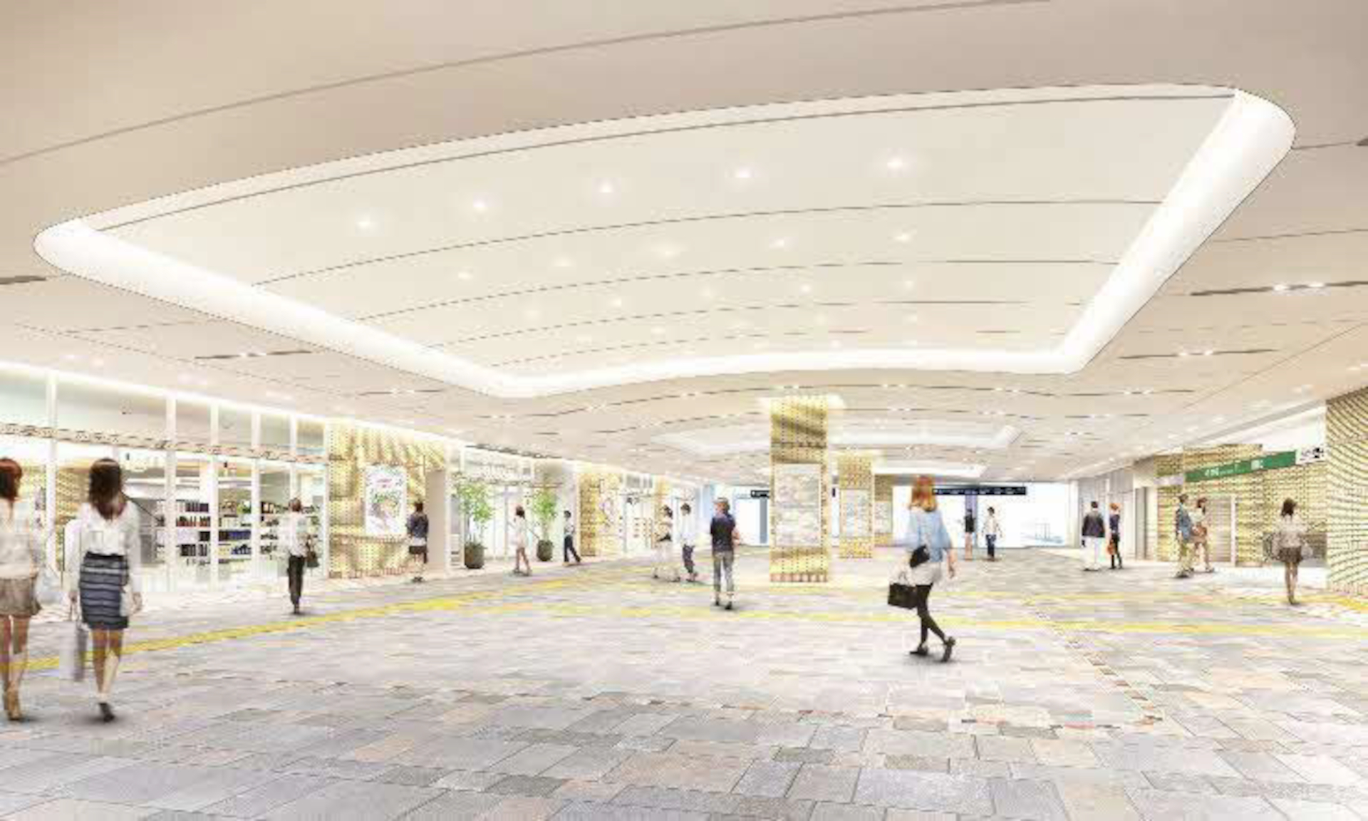 中野駅とまちをつなぐ「南北通路」新設。駅の利便性や南北地域の回遊性の向上が見込まれる
