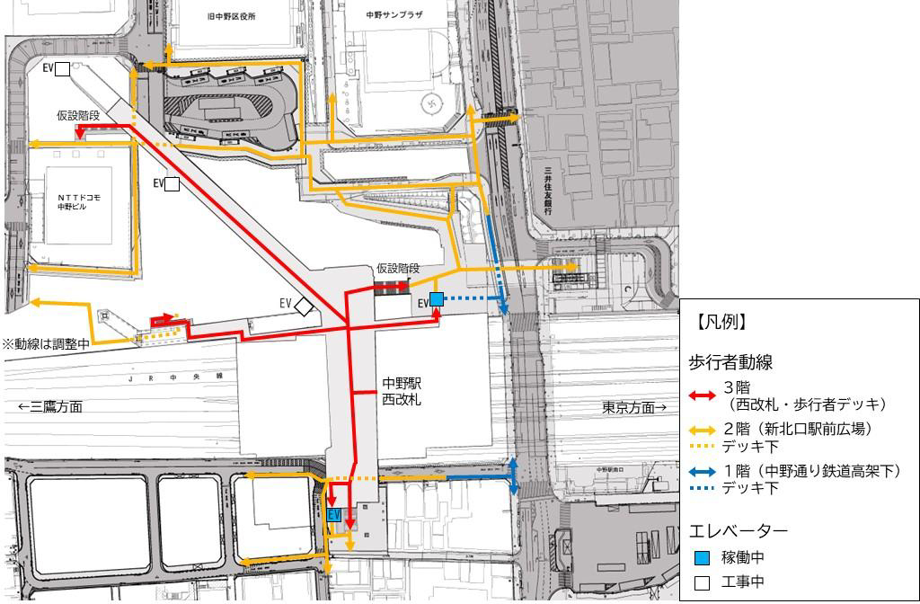 新北口駅前広場（2029年度完成予定）のうち歩行者デッキの一部を2026年12月6日に開通