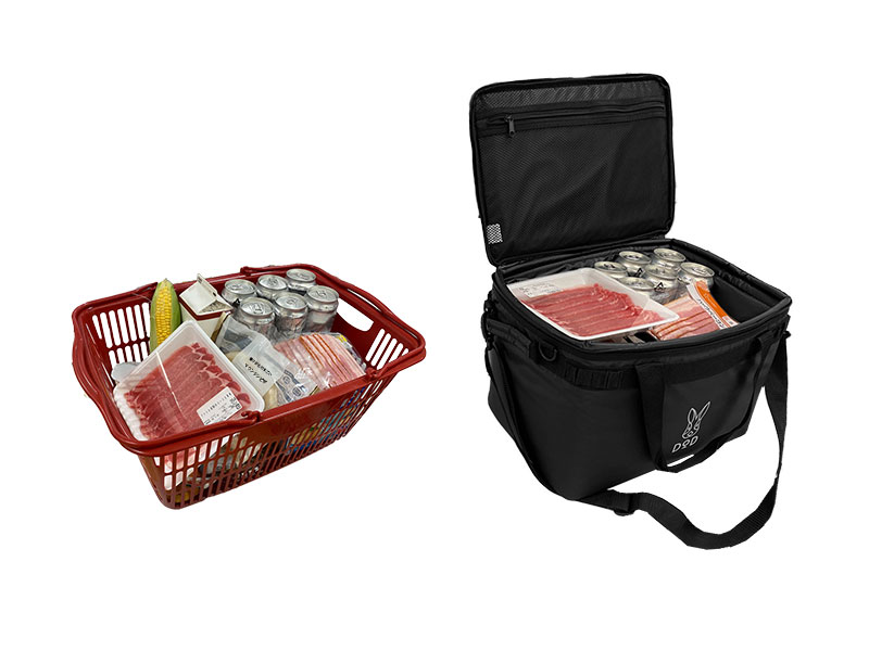 スーパーの買い物かごの80％に相当する容量