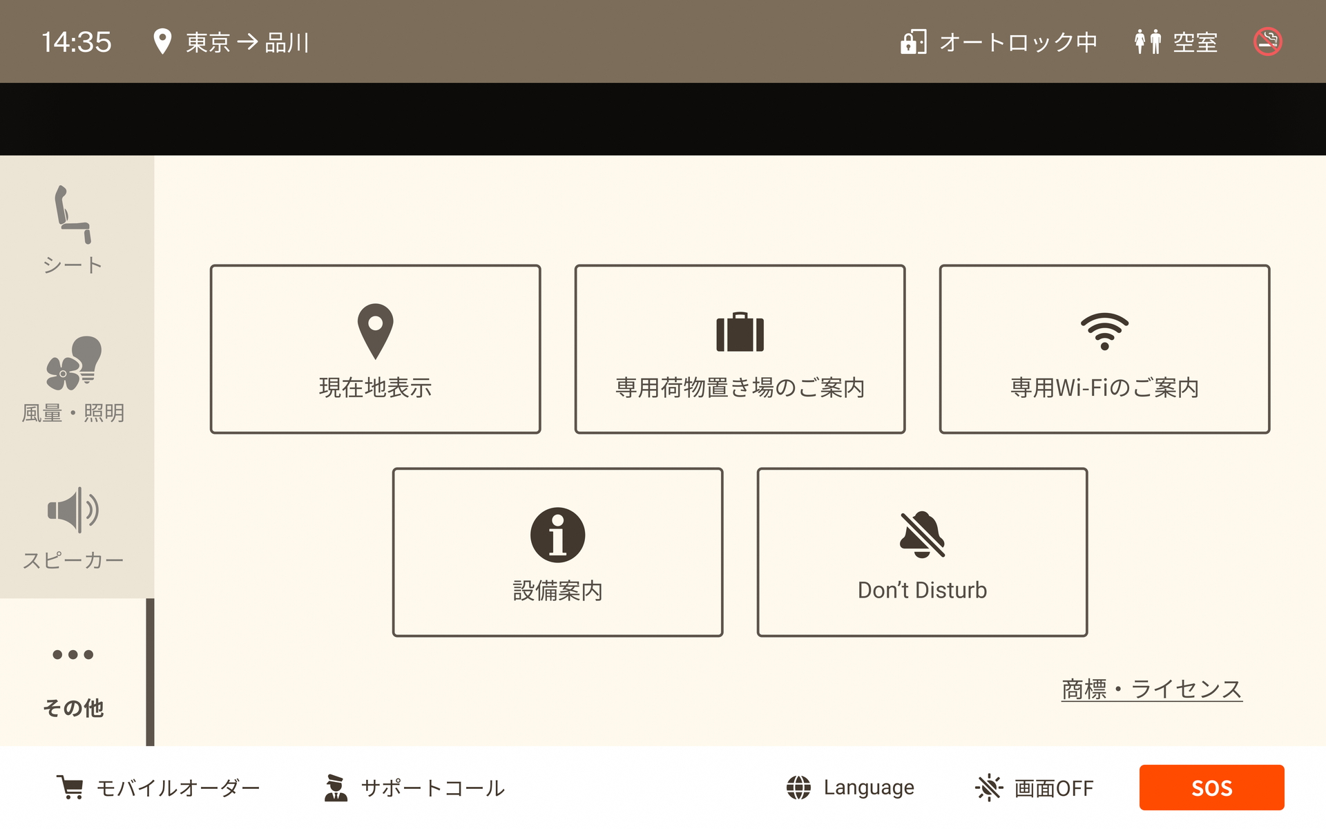 その他（現在地表示、専用Wi-Fiの接続方法、設備案内など、提供：JR東海）