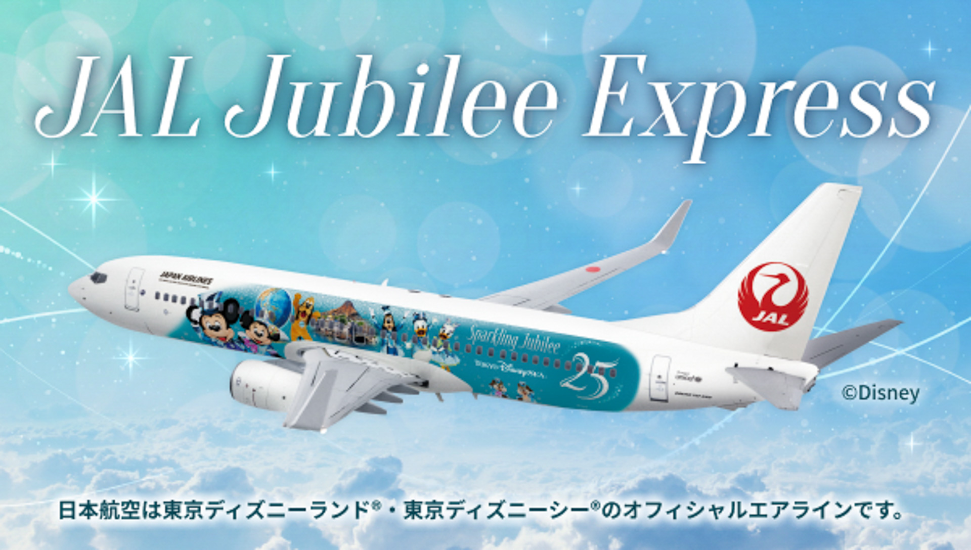 現在国内線では特別塗装機「JAL Jubilee Express」が運航中
