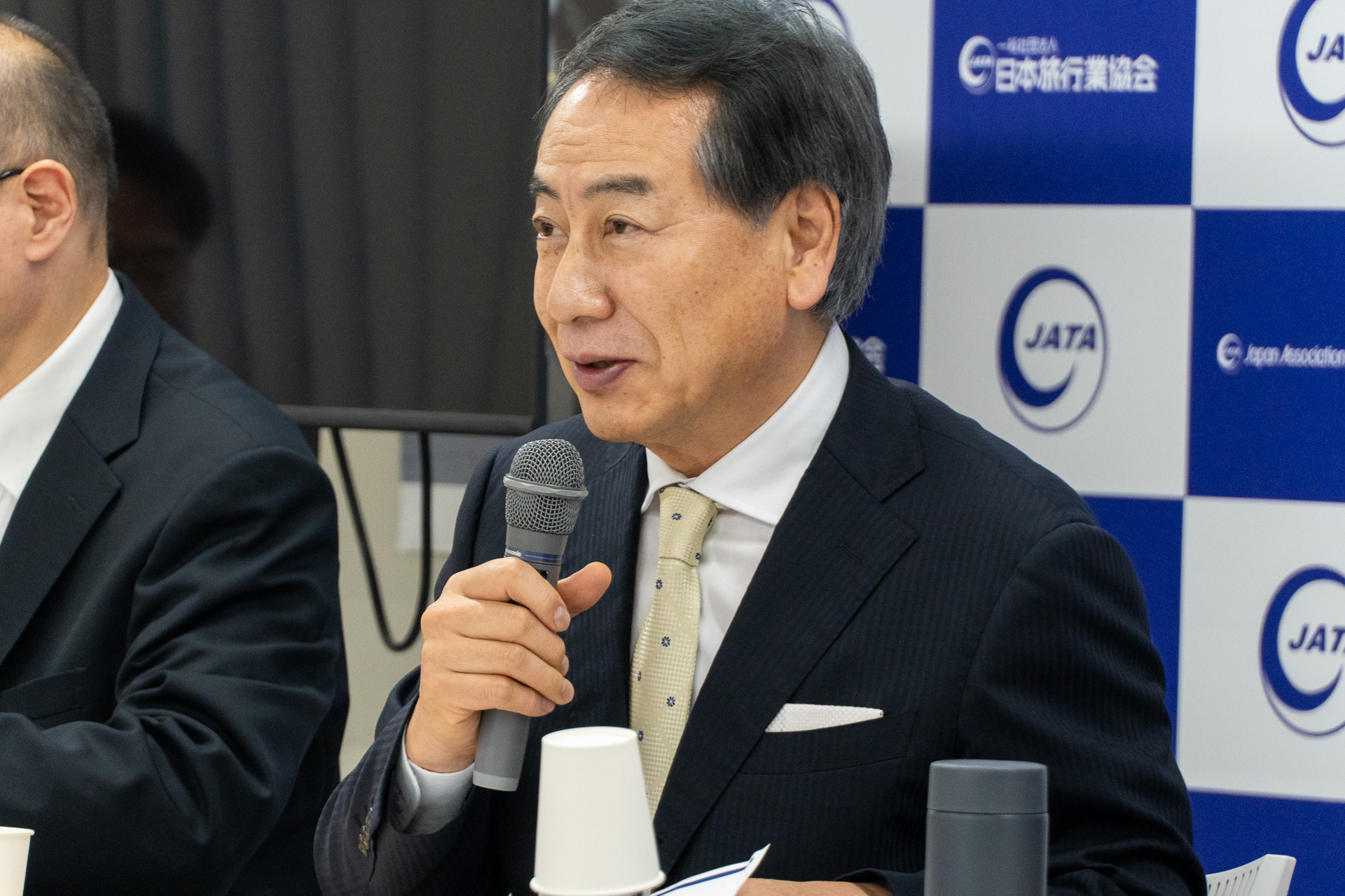 訪日旅行について説明した一般社団法人日本旅行業協会 副会長 山北栄二郎氏（株式会社JTB 代表取締役会長）