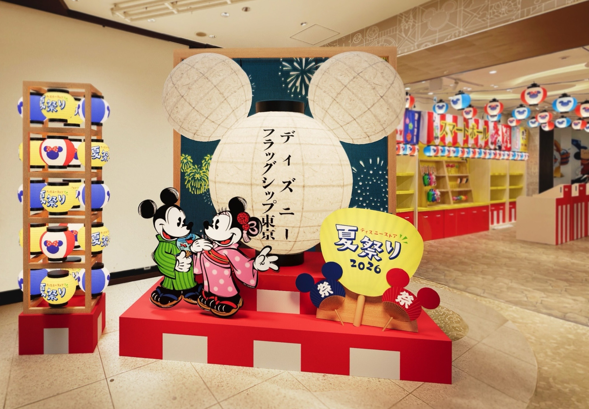 ディズニーフラッグシップ東京の店内は縁日スタイルになる