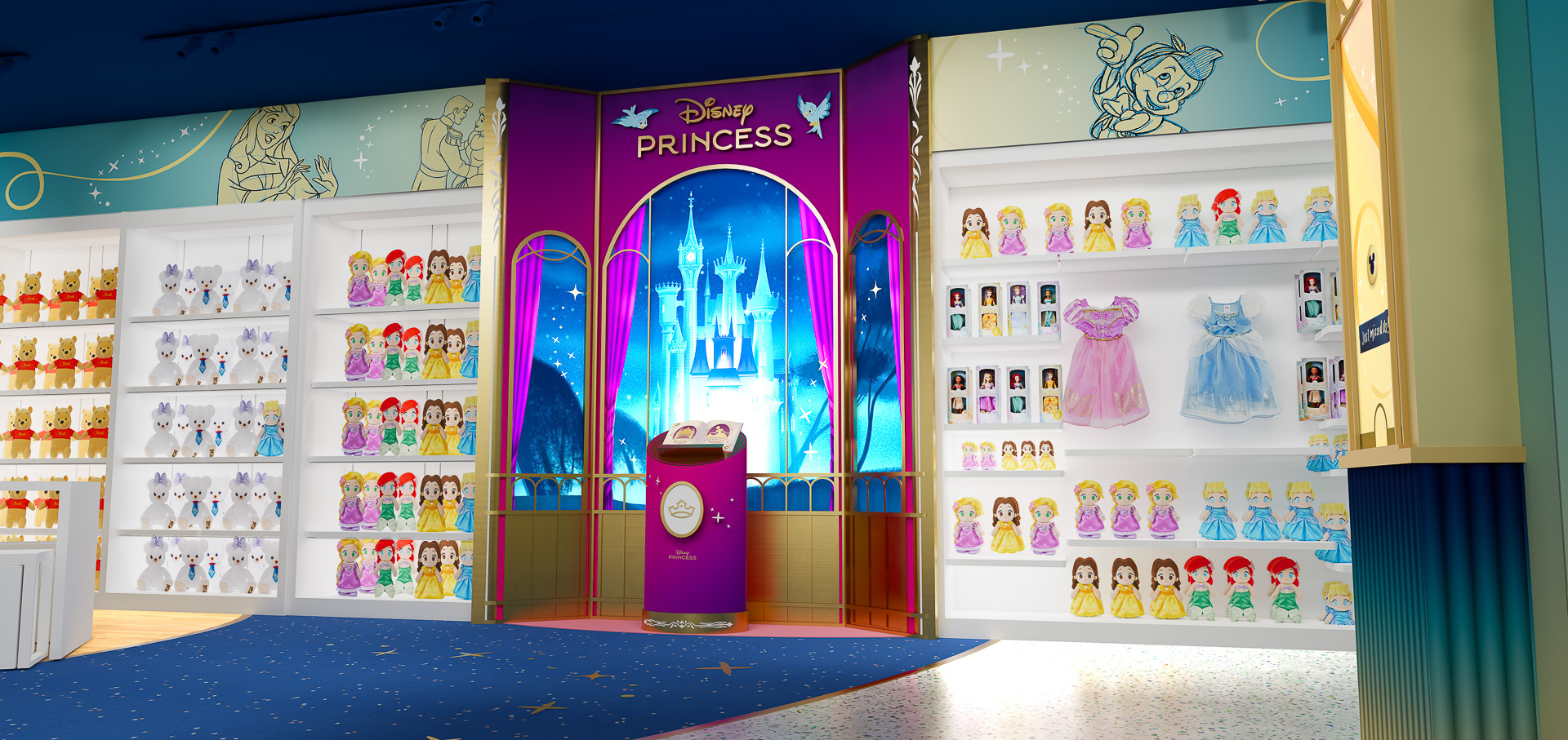 ディズニープリンセスが現われるマジカルスクリーンが楽しめる