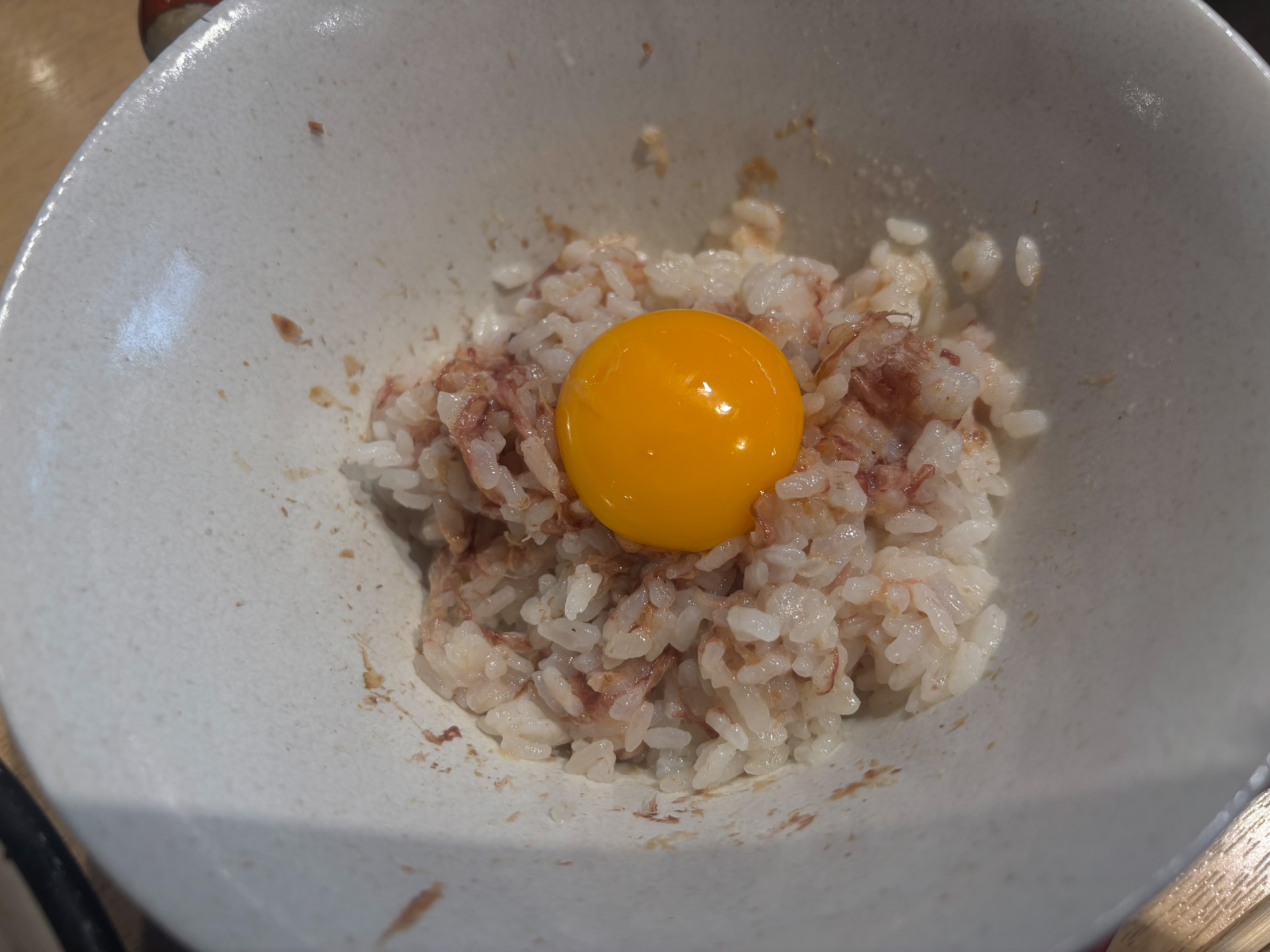 かつお節と卵かけご飯