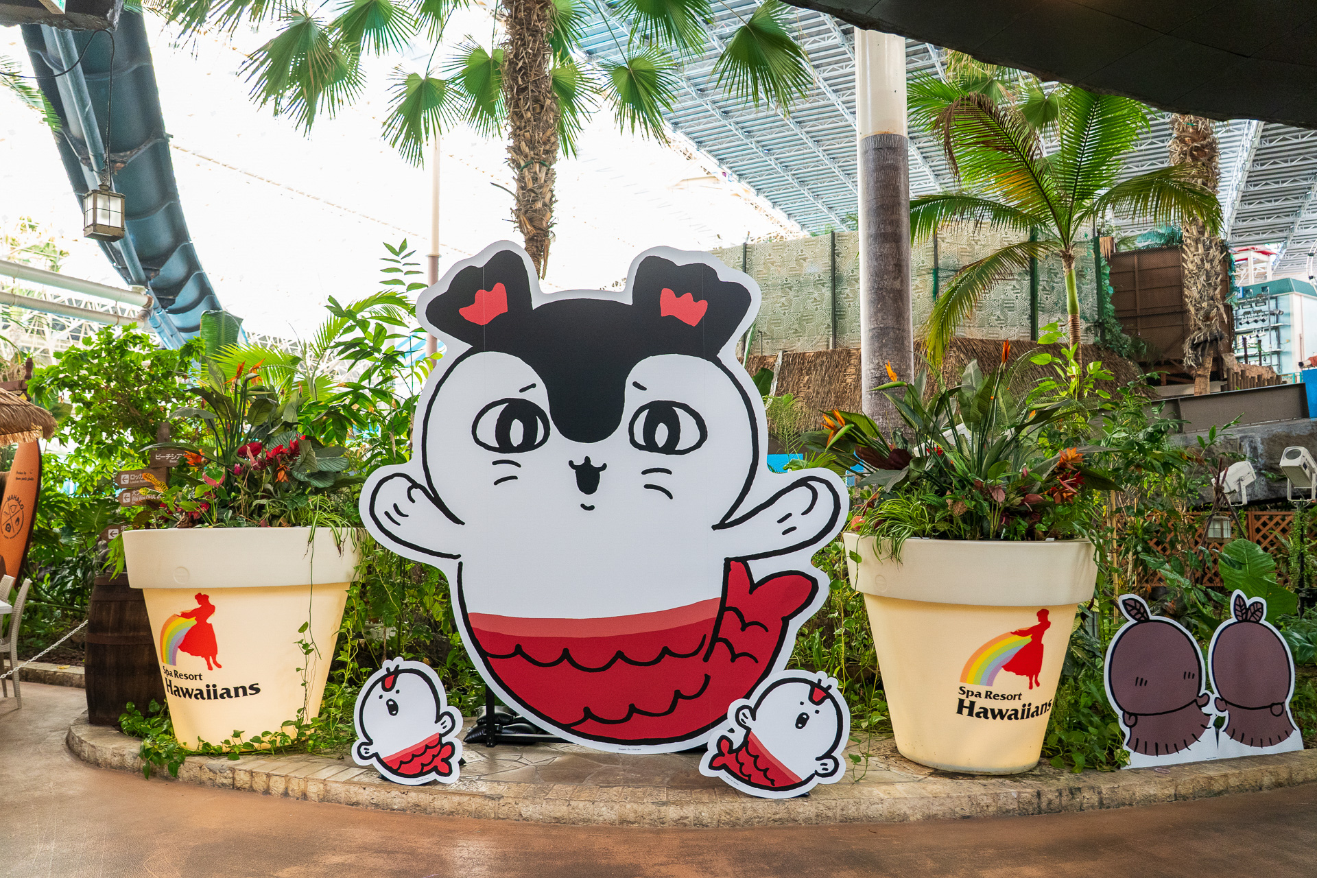 ウォーターパーク内にはちいかわフォトスポットがあちこちに