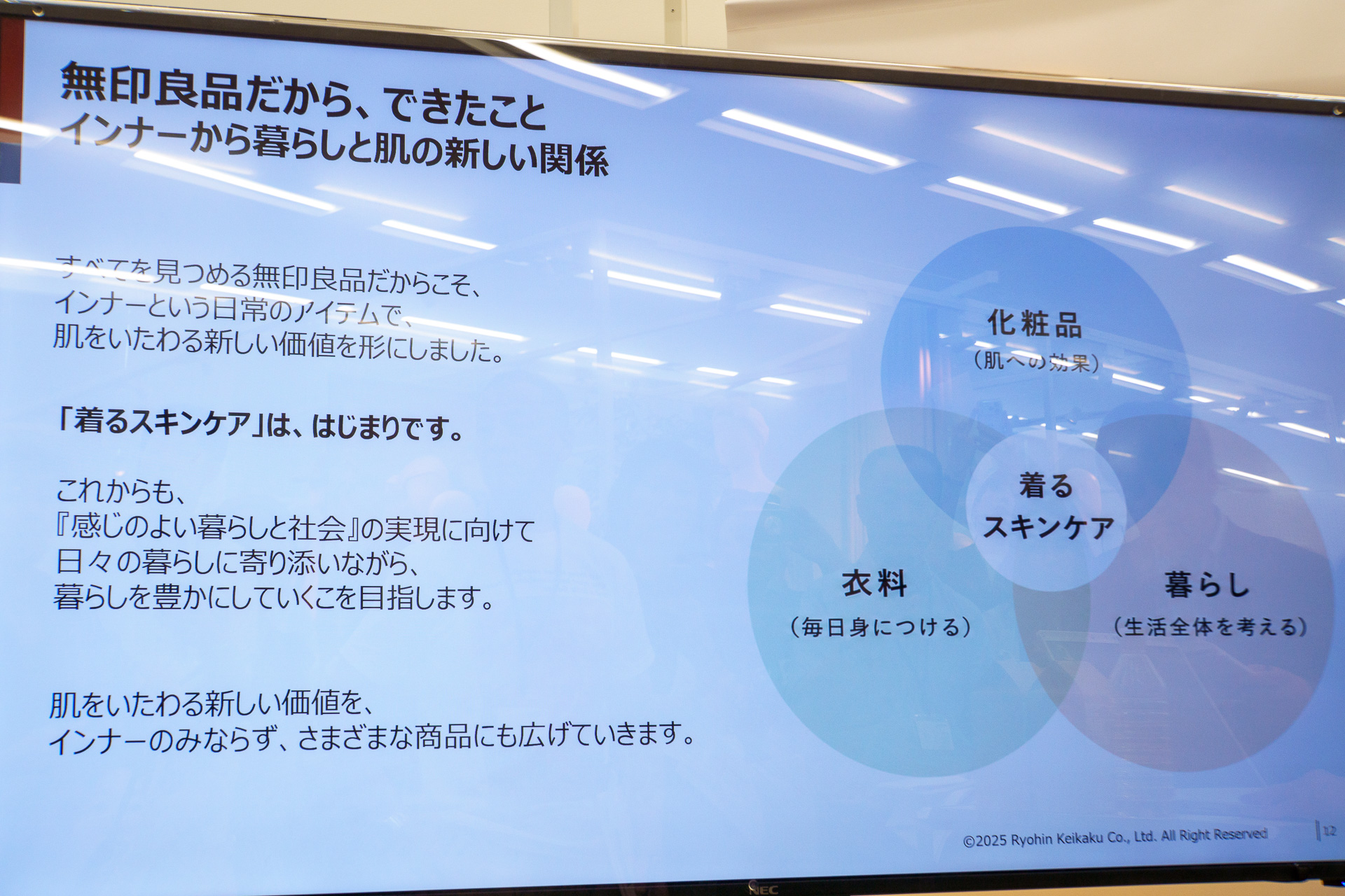 着るスキンケアをきっかけに、肌をいたわるためのさまざまな商品を展開していく