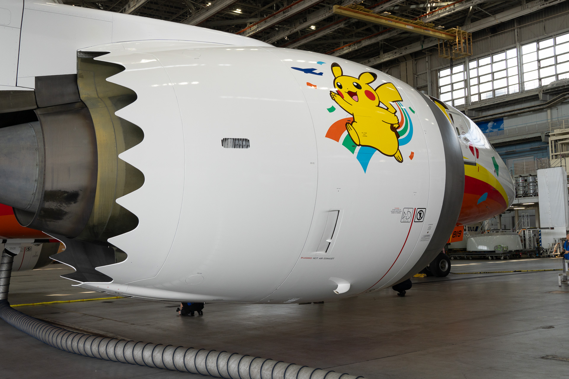Pikachu and a Poké Ball also adorn this engine cowling.