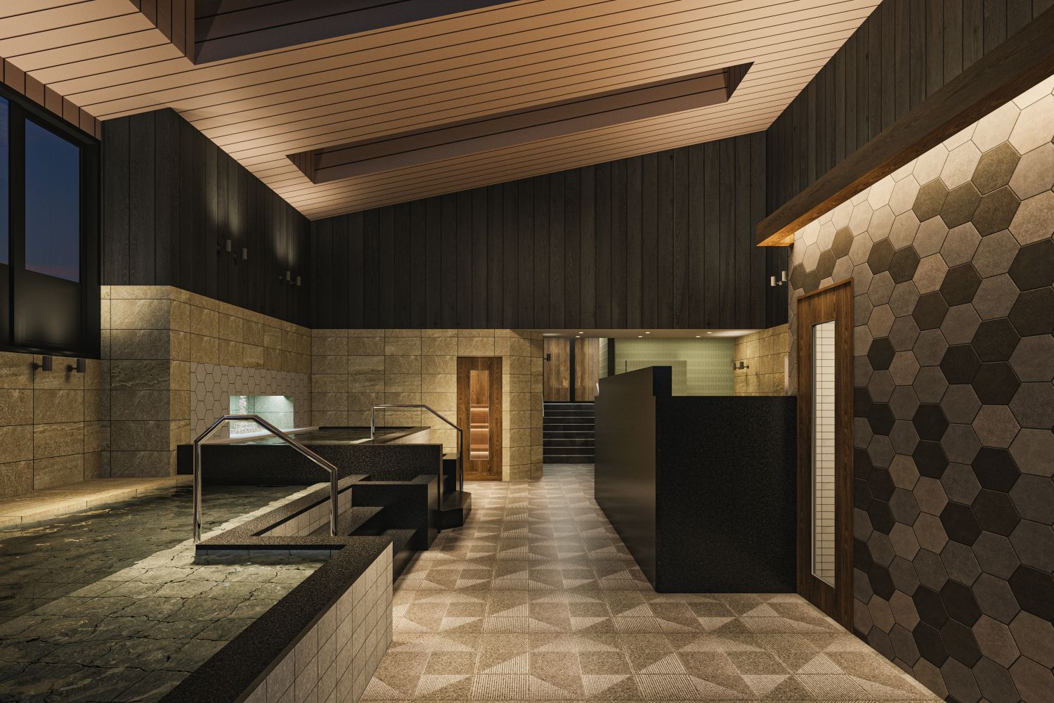 「アパホテルステイ〈小松グランド〉」がリブランドオープン。画像はSpa＆Sauna「頂 -Itadaki-」男性大浴場