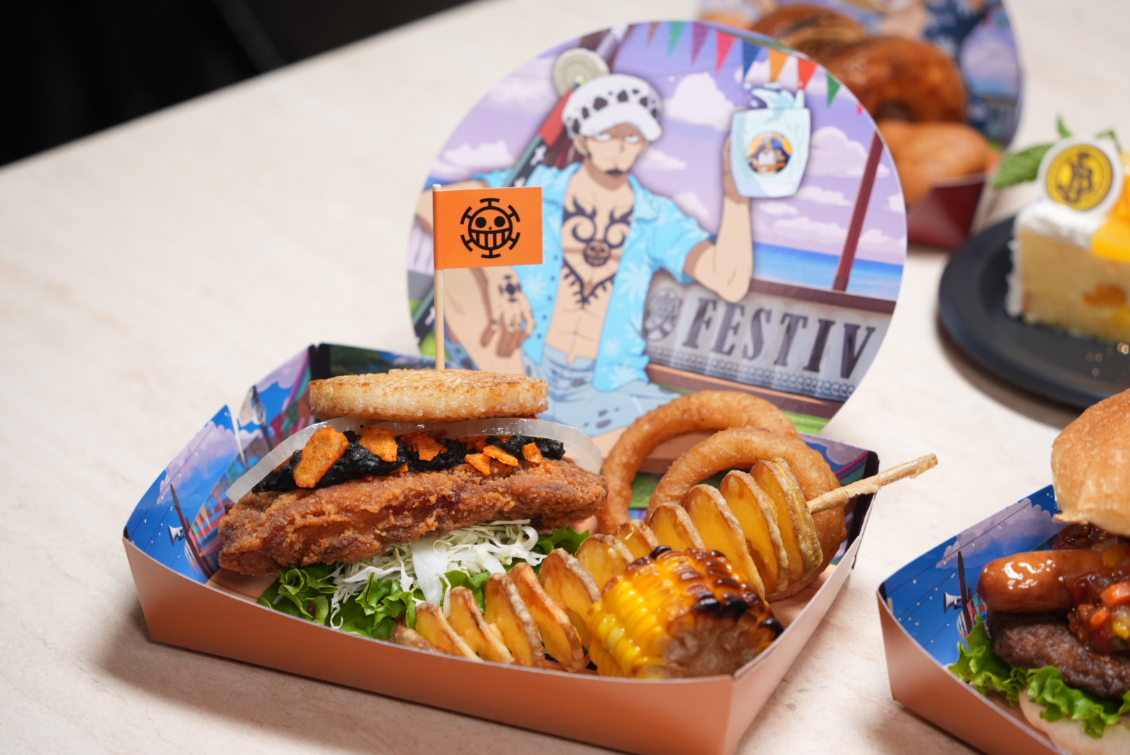 Law's Chicken & Curry Rice Burger Set (2600 yen) *Includes one soft drink of your choice.
