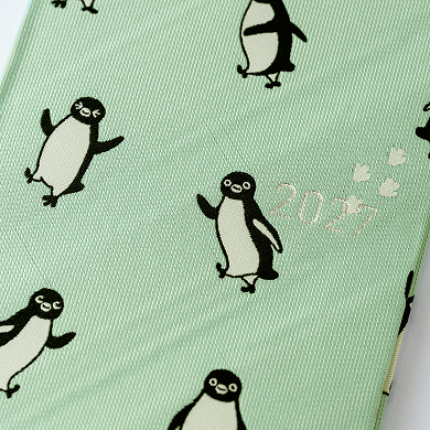 さわやかなミントグリーンにペンギンをあしらった「とことこ」デザイン