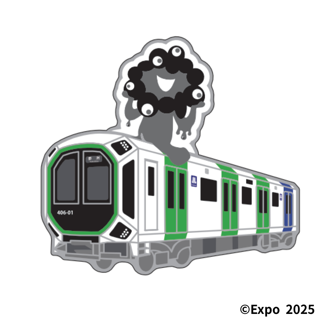 ピンバッジ（中央線400系 EXPO2025ミャクミャク モノクロ）