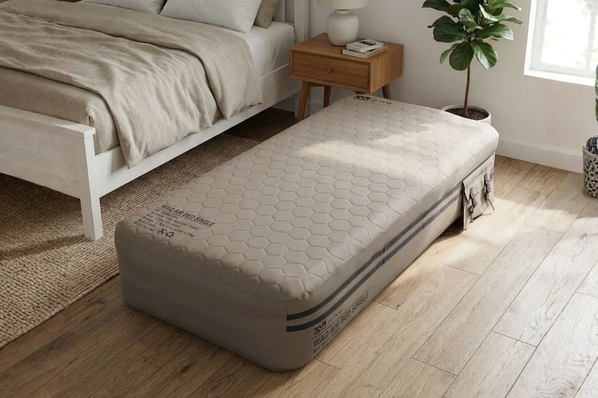 アウトドア用のエアベッド「WAQ AIR BED」を帰省シーズンの来客用ベッドにも