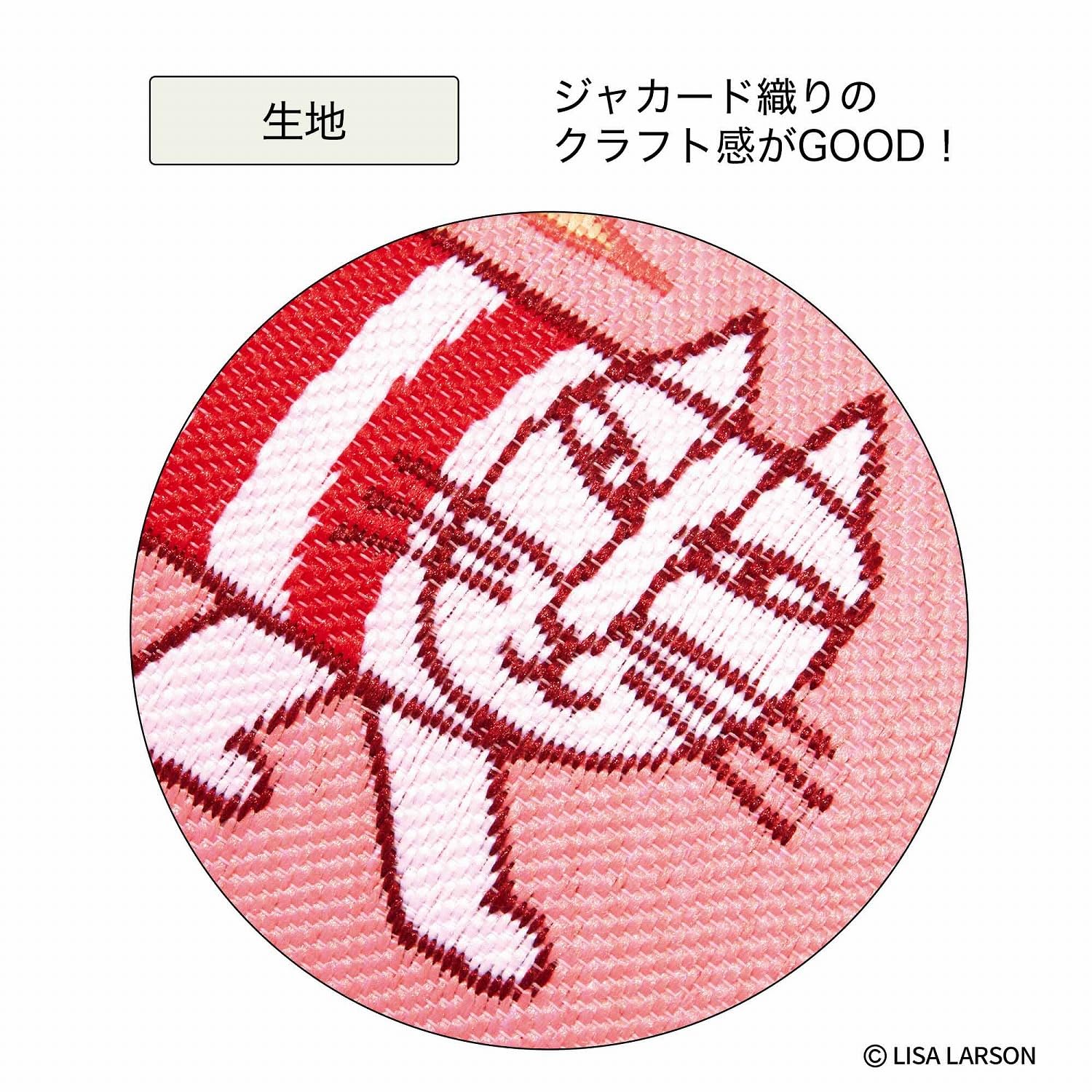 ブランドを代表する猫のキャラクター「マイキー」をジャカード織で描いたがま口ポーチ。たっぷり入る大きめサイズで使いやすい