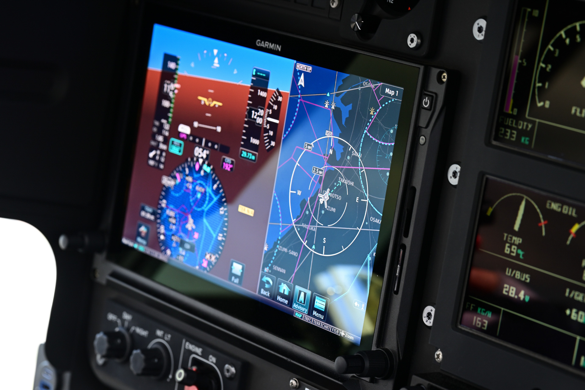 H130型機の計器画面
