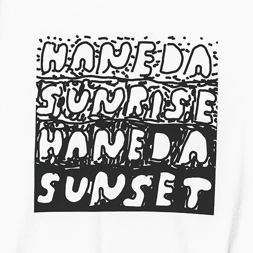 ANA×BEAMSコラボTシャツ「SUNRISE ＆ SUNSET T-Shirt」。フロント/バックデザイン